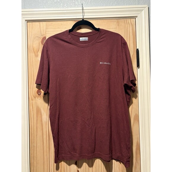Columbia Shirt Mens Size Large Maroon Burgundy Short Sleeve Casual Performance T - Picture 1 of 4